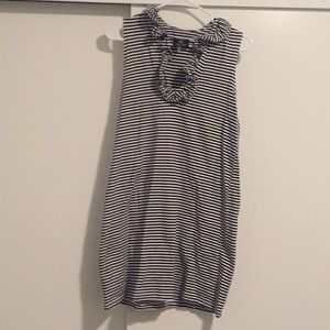 Sailor Sailor Sleeveless Ruffle Neck Striped Dress